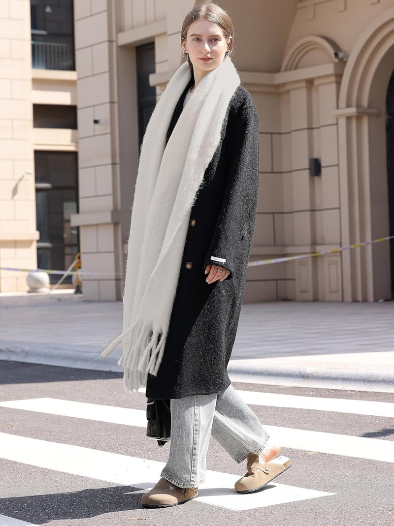 Wander Agio Winter Warm Scarf Long Pashmina Extra Large Shawls and Wraps for Women Large Blanket Scarves Solid - Image 3